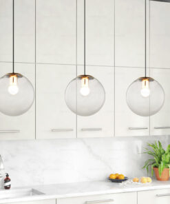 Đèn thả trang trí thủy tinh tròn trong suốt DC21