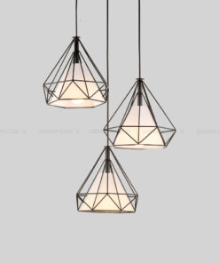 đèn thả trang trí, đèn thả kim cương,đèn thả 3 bóng