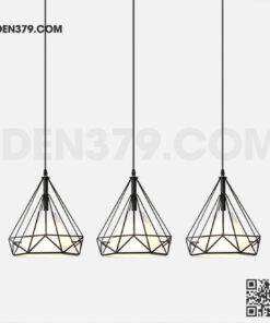 Đèn thả trang trí kim cương khung sắt DH09