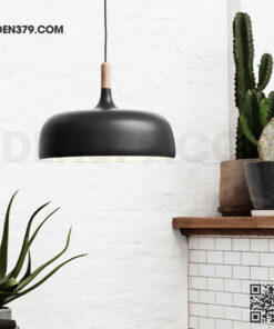 Đèn thả trang trí chụp nhôm chuôi gỗ DH131