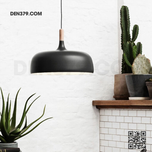 Đèn thả trang trí chụp nhôm chuôi gỗ DH131