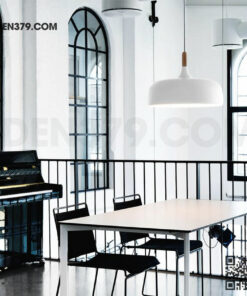 Đèn thả trang trí chụp nhôm chuôi gỗ DH131