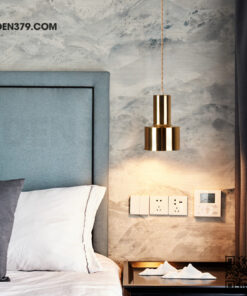 Đèn thả trang trí ống kim loại xi vàng DH36