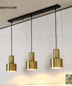 Đèn thả trang trí ống kim loại xi vàng DH36