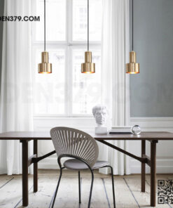 Đèn thả trang trí ống kim loại xi vàng DH36