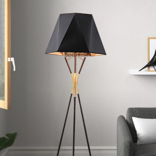 Đèn sàn 3 chân chụp đen hiện đại FA217