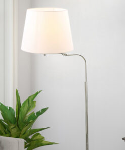 Đèn cây đứng thân inox chụp đèn trắng FK5138