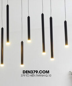 Đèn thả LED trang trí ống kim loại màu đen DC10