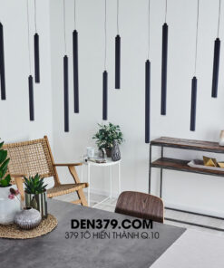 Đèn thả LED trang trí ống kim loại màu đen DC10
