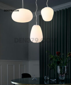 Đèn thả thủy tinh màu trắng sứ cao cấp DC25