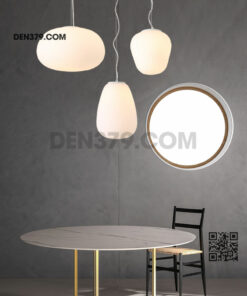 Đèn thả thủy tinh màu trắng sứ cao cấp DC25