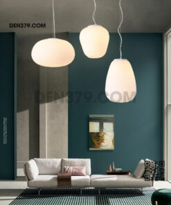 Đèn thả thủy tinh màu trắng sứ cao cấp DC25