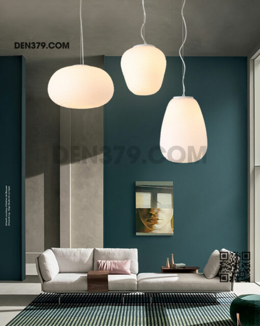 Đèn thả thủy tinh màu trắng sứ cao cấp DC25