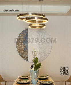 Đèn thả LED vòng tròn hợp kim xi mạ đồng cao cấp DC7039