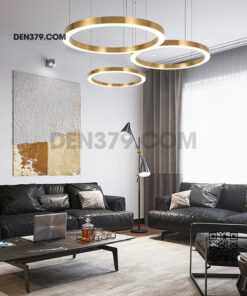 Đèn thả LED vòng tròn hợp kim xi mạ đồng cao cấp DC7039