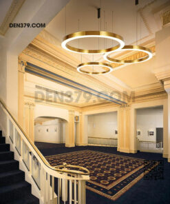 Đèn thả LED vòng tròn hợp kim xi mạ đồng cao cấp DC7039