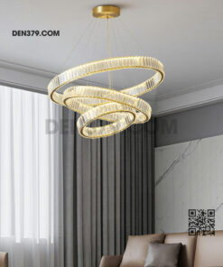 Đèn thả trang trí 3 vòng pha lê cao cấp DH8075/3