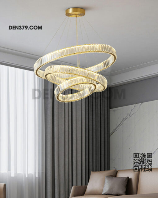 Đèn thả trang trí 3 vòng pha lê cao cấp DH8075/3