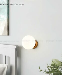 Đèn tường quả cầu thủy tinh trắng sứ QK6947