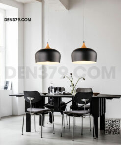 Đèn thả trang trí chụp nhôm chuôi gỗ DK76A