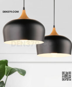 Đèn thả trang trí chụp nhôm chuôi gỗ DK76A