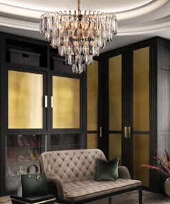 Đèn chùm pha lê khói trong đan xen cao cấp DH847