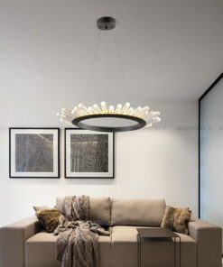 Đèn thả trang trí vòng tròn pha lê cao cấp trang trí phòng khách