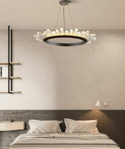 Đèn thả trang trí vòng tròn pha lê cao cấp trang trí phòng ngủ