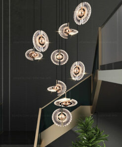 Đèn thả pha lê trang trí thông tầng DA2001T