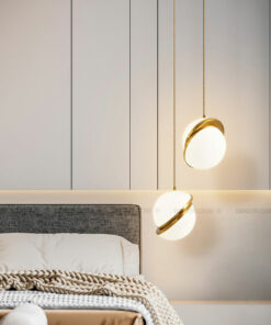 đèn thả trang trí thủy tinh xi vàng cao cấp trang trí phòng ngủ đầu giường