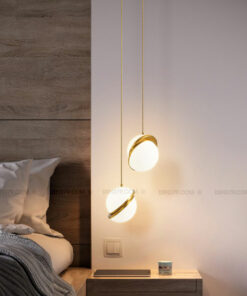 đèn thả trang trí thủy tinh xi vàng cao cấp trang trí phòng ngủ đầu giường