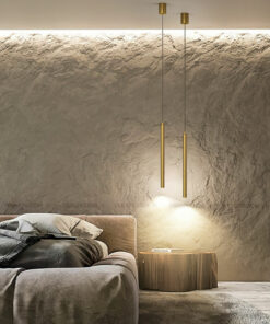 Đèn thả led ống bơ rọi xi vàng cao cấp trang trí phòng ngủ