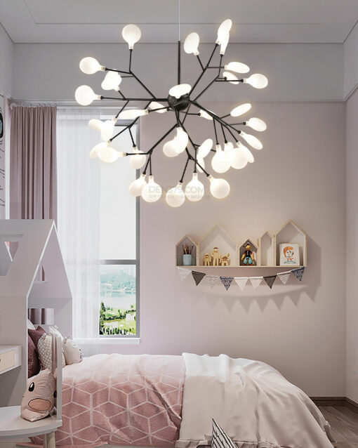 Đèn chùm hera 45 bóng thân đen D2274