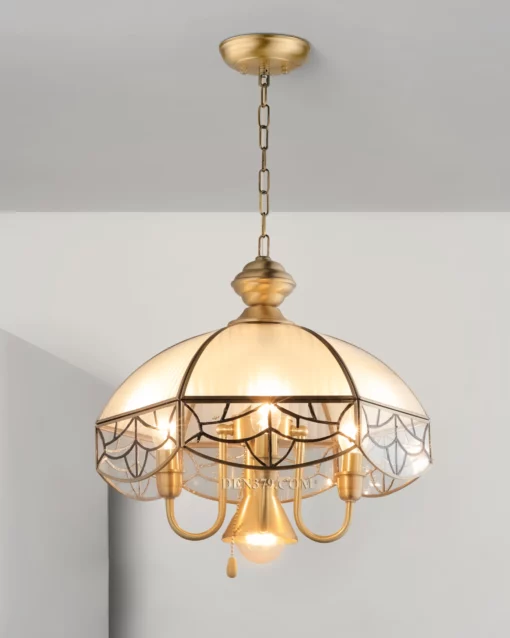 Đèn thả đồng bóng nến LED trang trí D1923