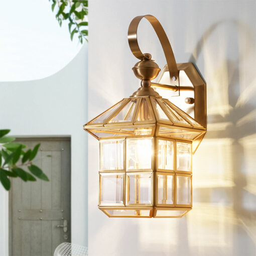 Đèn tường đồng trang trí ngoài trời QK02