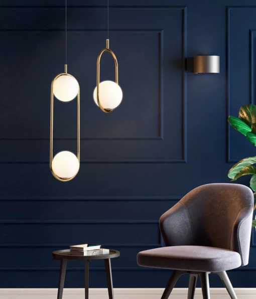 Đèn thả trang trí quả cầu thủy thân vàng cao cấp 41364