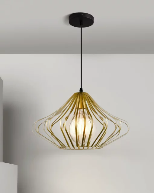 Đèn thả lồng trang trí sơn vàng 42660