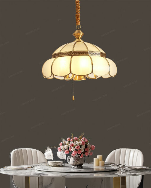 Đèn thả trang trí đồng & thủy tinh cổ điển TD04