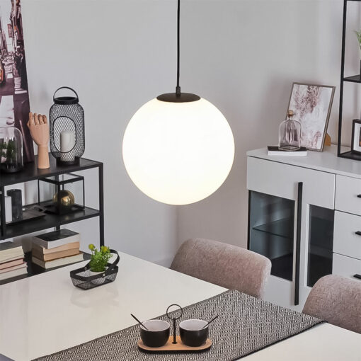 Đèn thả trang trí quả cầu thủy tinh trắng sứ TT41