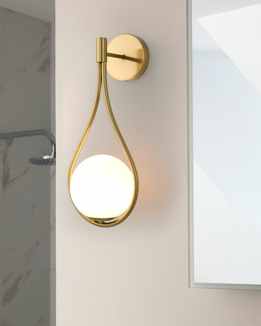 Đèn tường thủy tinh trang trí thân vàng cao cấp V433