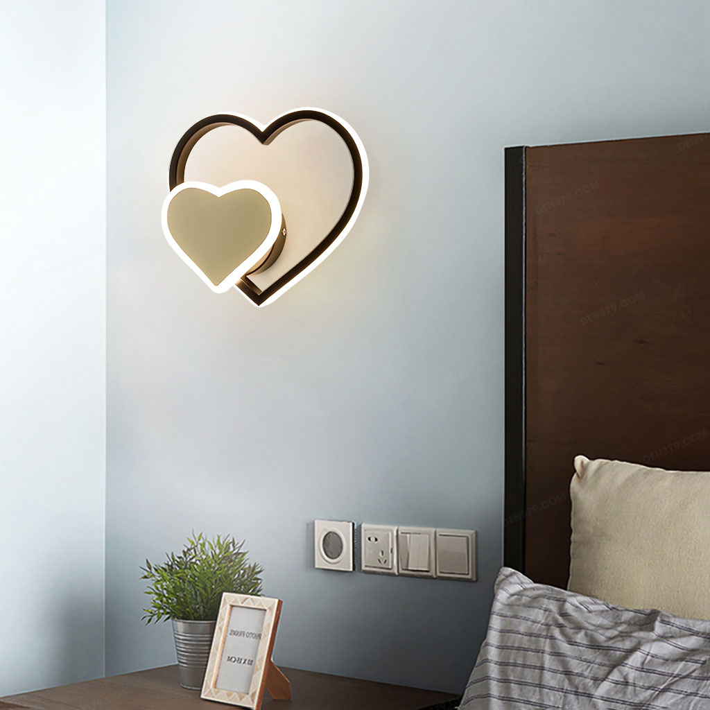 Đèn LED gắn tường trang trí hình trái tim 10W V3014