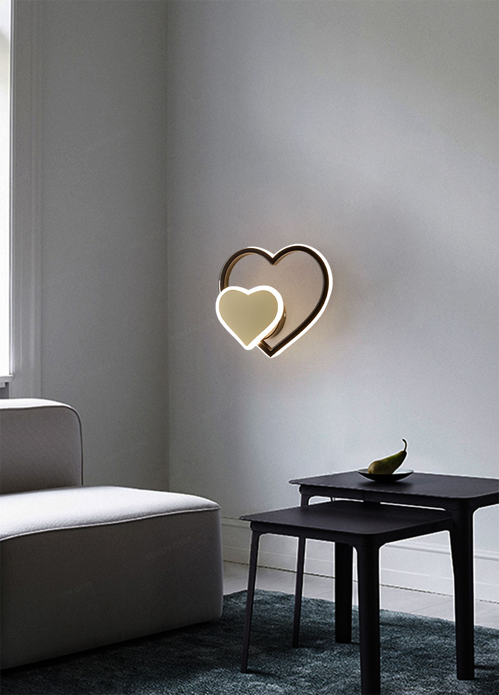 Đèn LED gắn tường trang trí hình trái tim 10W V3014