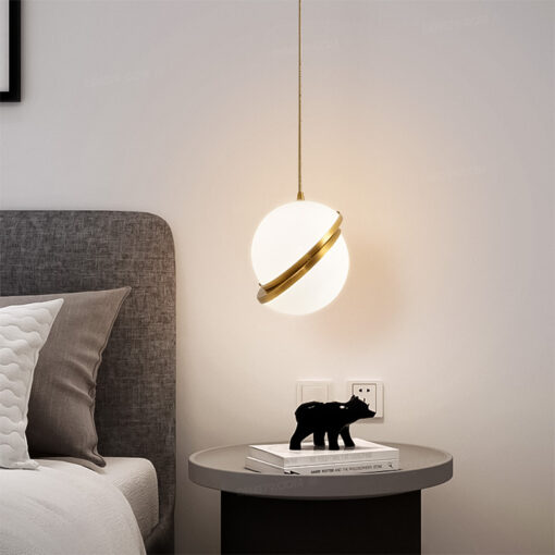 Đèn thả trang trí quả cầu lệch thân vàng cao cấp THCN2721