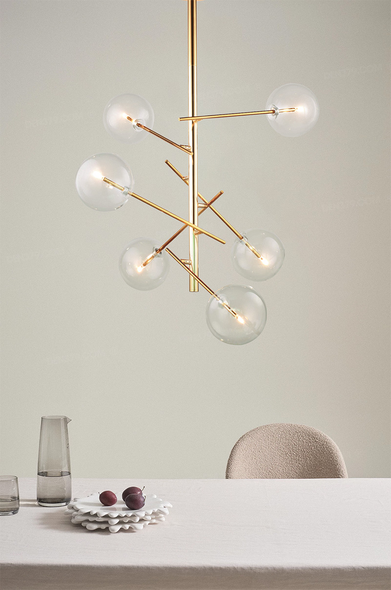 Đèn chùm thủy tinh trong suốt TTK17T6