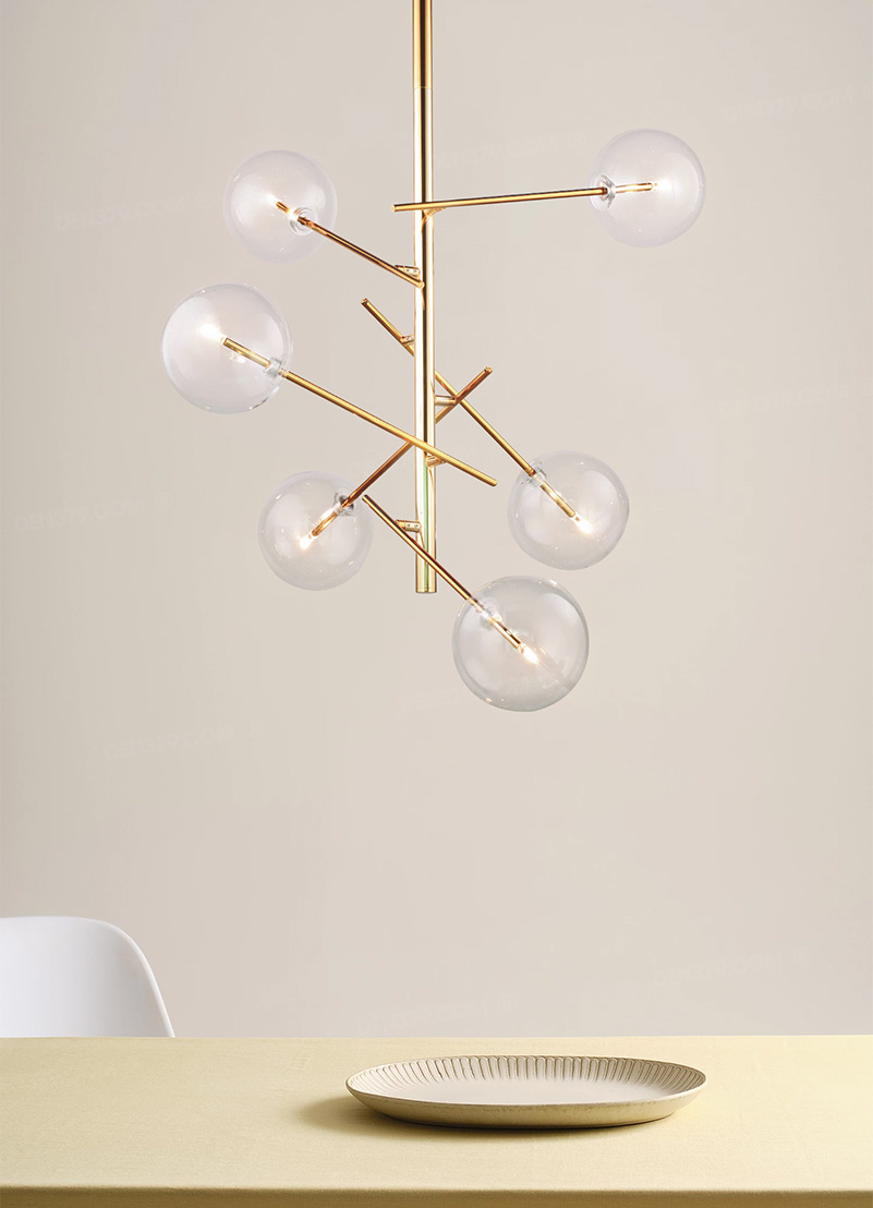 Đèn chùm thủy tinh trong suốt TTK17T6