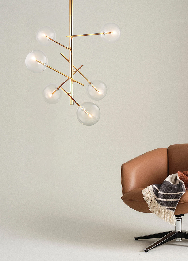 Đèn chùm thủy tinh trong suốt TTK17T6