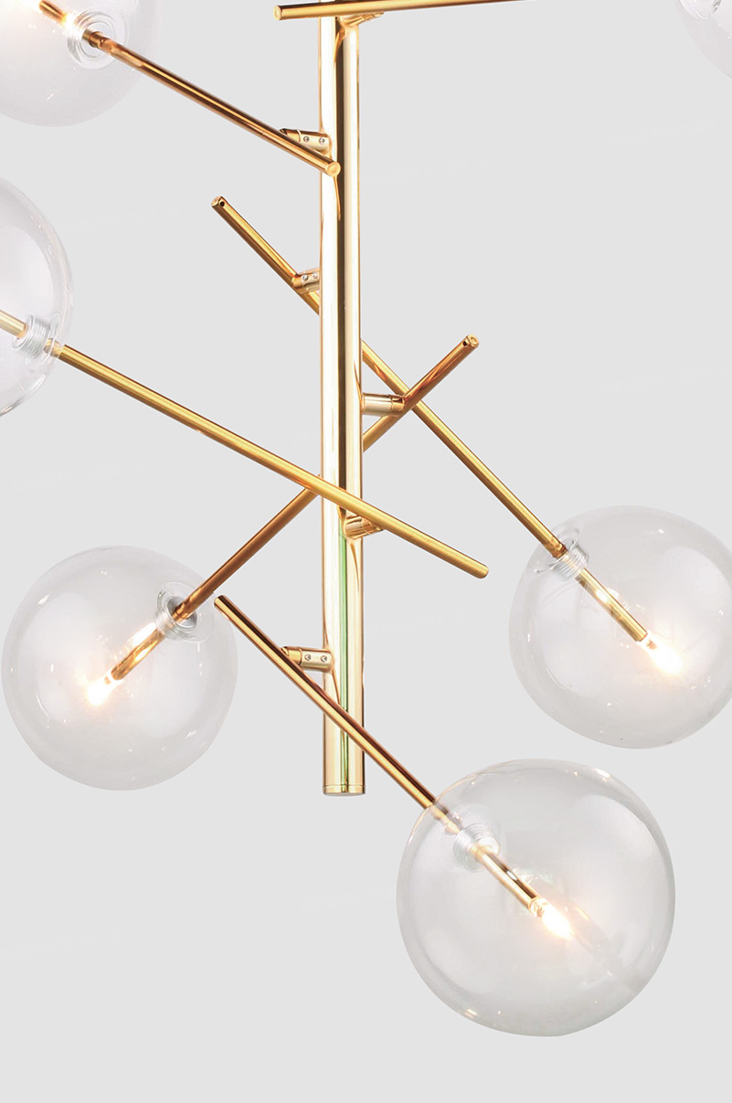 Đèn chùm thủy tinh trong suốt TTK17T6