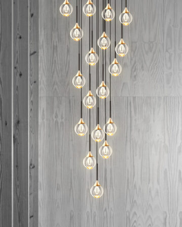 Đèn thả pha lê trang trí thông tầng 18 bóng 84138/18