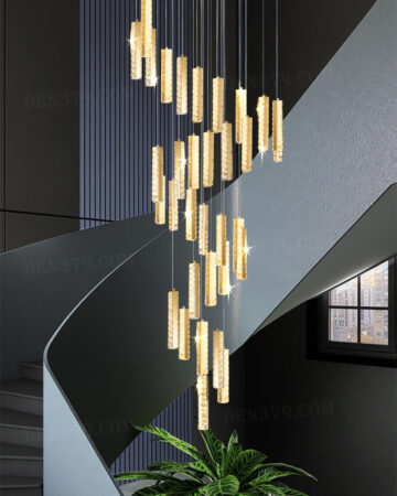 Đèn thả pha lê cao cấp trang trí thông tầng 28 bóng 86548