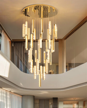 Đèn thả pha lê cao cấp trang trí thông tầng 46 bóng 86560